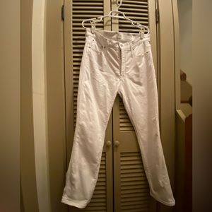 JCrew, women’s 9" vintage slim-straight jean in white, 31 AV702